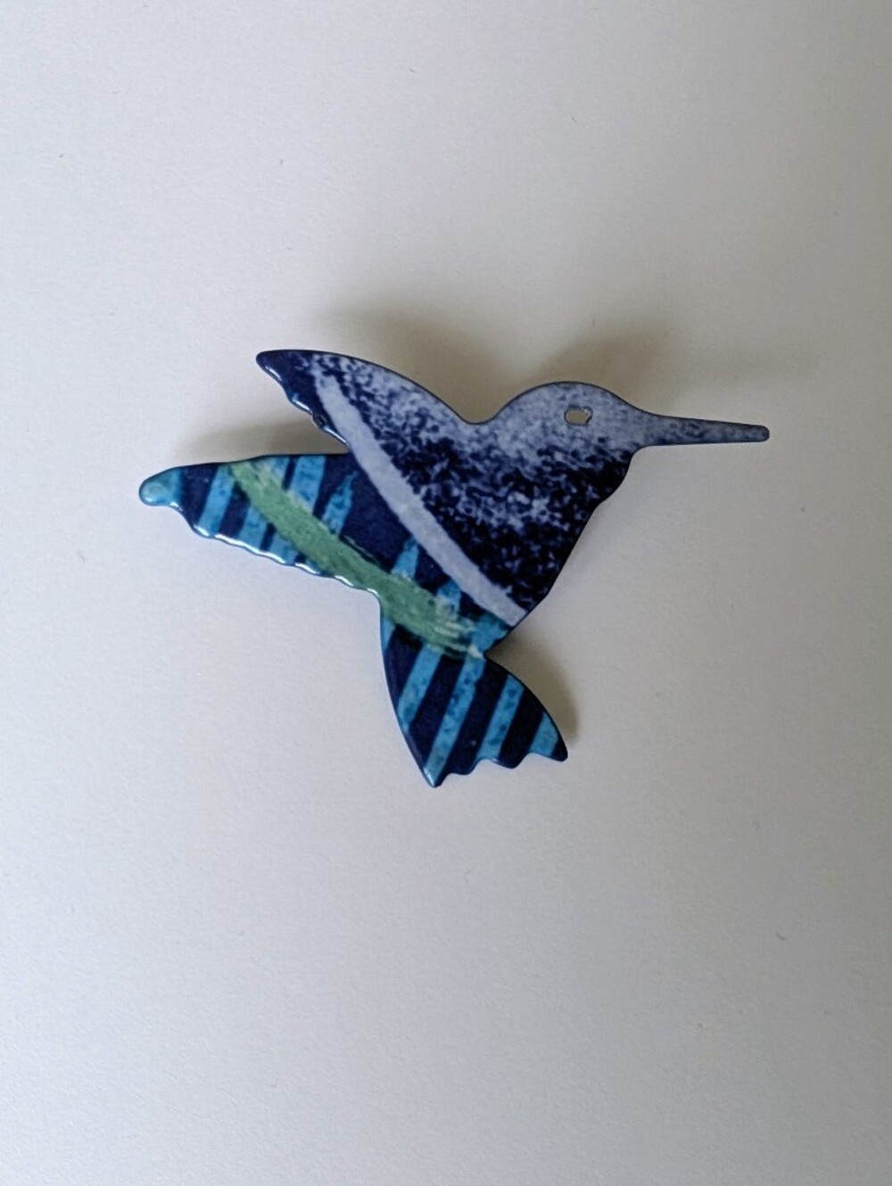 Blue Green Hummingbird Brooch Pin